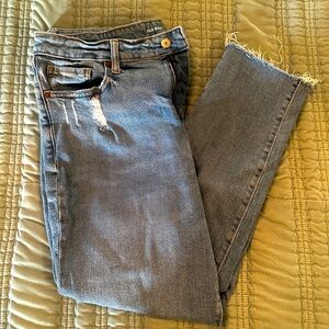 Old Navy OG High Rise Straight Leg Frayed Hem Size 16